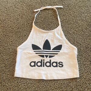 Adidas Black & White Cropped Halter Top Size XS in Like New Condition